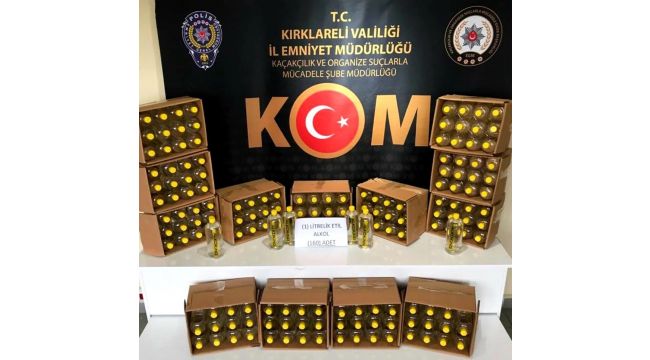 Kırklareli'nde durdurulan minibüste 160 litre sahte içki ele geçirildi