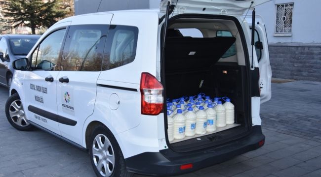 Kocasinan Belediyesi'nden ihtiyaç sahiplerine 3 ton süt