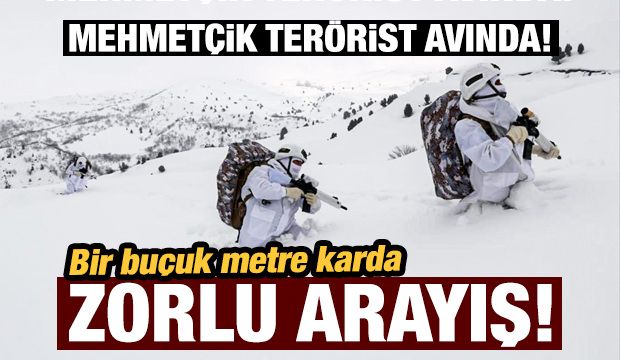 Mehmetçik, 1.5 metre karda terörist peşinde!