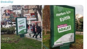 MHP'li kesimden HDP afişi bulunan billboarda saldırı