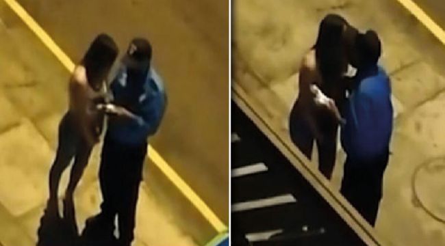 Polis, kadına ceza yazmak yerine kadınla öpüştü