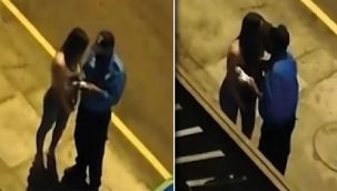 Polis, kadına ceza yazmak yerine kadınla öpüştü
