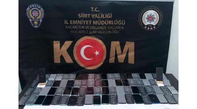 Siirt'te gümrük kaçağı 80 adet cep telefonu ele geçirildi