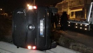 Takla atan araçtan burnu bile kanamadan çıktı