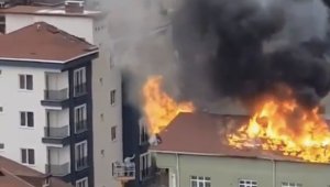 Ümraniye'de alev alev yanan çatıda can pazarı