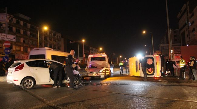 Ambulans yan yattı: 1 yaralı