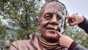 Bekir Coşkun'un heykeline çirkin saldırı