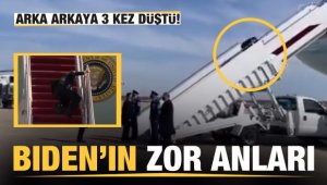 Biden uçağa binerken defalarca takıldı
