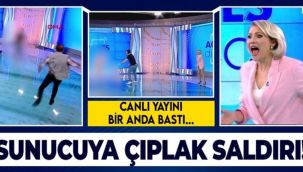 Çıplak bir kadın canlı yayında sunucuya saldırdı