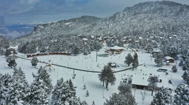 Denizli Teleferik beyaza büründü