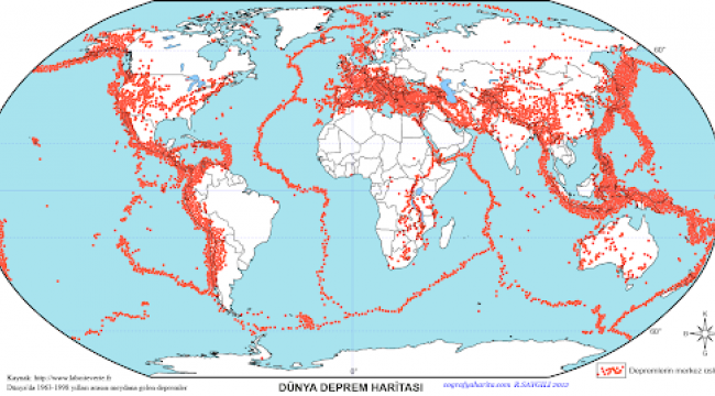 Dünya genelinde 13 bin 654 deprem meydana geldi