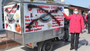 İzmirli kadının seyyar aracına çirkin saldırı