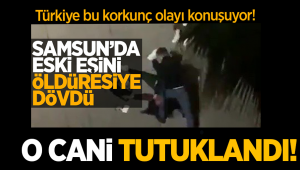Kızının yalvarışlarına aldırmadan dövdü