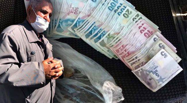 Dilencinin üzerinden 2 bin 200 lira ve 100 euro çıktı