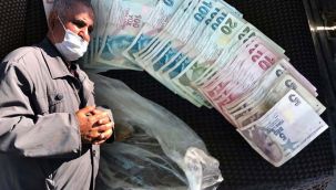 Dilencinin üzerinden 2 bin 200 lira ve 100 euro çıktı