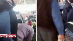 Elinde bastonu, semt pazarında önüne geleni taciz etti