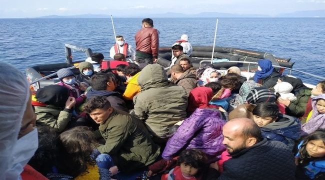 İzmir'de 59 düzensiz göçmen kurtarıldı