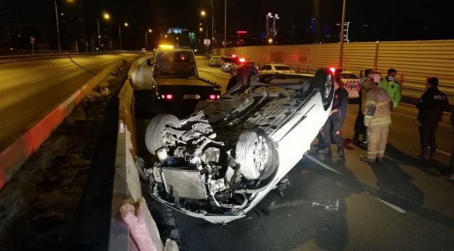 İzmir'de otomobil takla attı: 1 yaralı