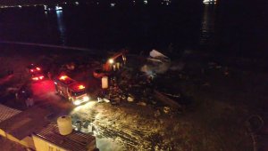 Kıyıya oturan gemide bu sefer de yangın çıktı