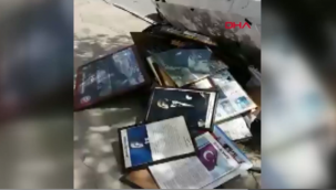 Okulun önündeki çöpten Atatürk posteri çıktı