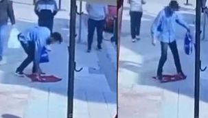 Türk bayrağını yere atıp çiğnedi