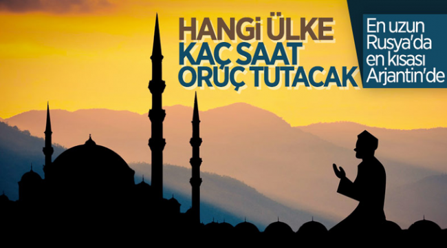 Ülkelere göre oruç tutma süreleri açıklandı