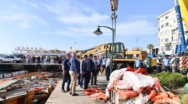 Büyükşehir Ayvalık'ta yaraları sarmaya devam ediyor