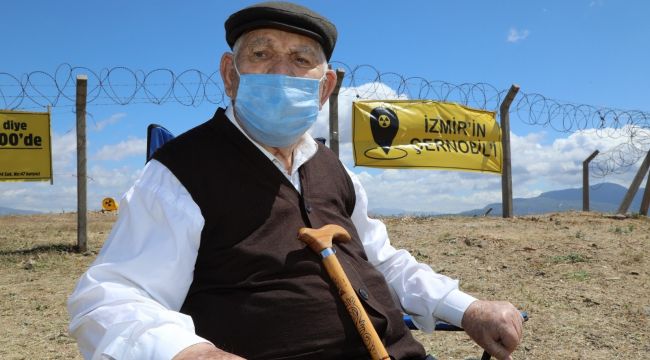 İzmir'in Çernobil'ine karşı 93'lük dede eylemde