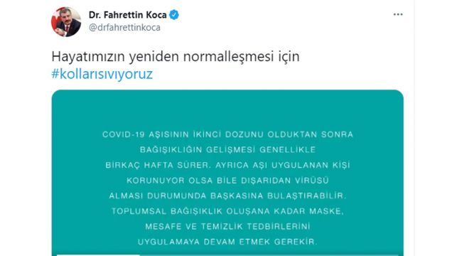 Sağlık Bakanı Fahrettin Koca: Kolları sıvıyoruz