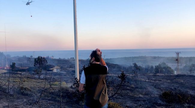 Çeşme Altınkum'da 20 dekar makilik alan yandı
