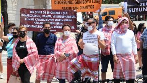 Hamamcılardan peştamal ve sabunlu eylem