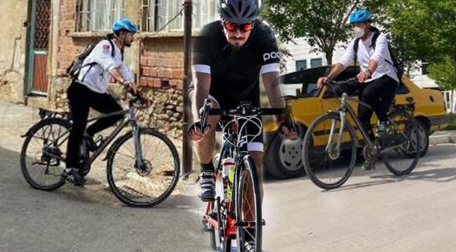 Hastalarına bisikletle gitmeye başladı, 50 kilo verdi