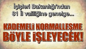 İçişleri Bakanlığı'ndan normalleşme genelgesi