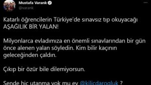"Katarlı öğrencilerin Türkiye'de sınavsız tıp okuyacağı aşağılık bir yalan"