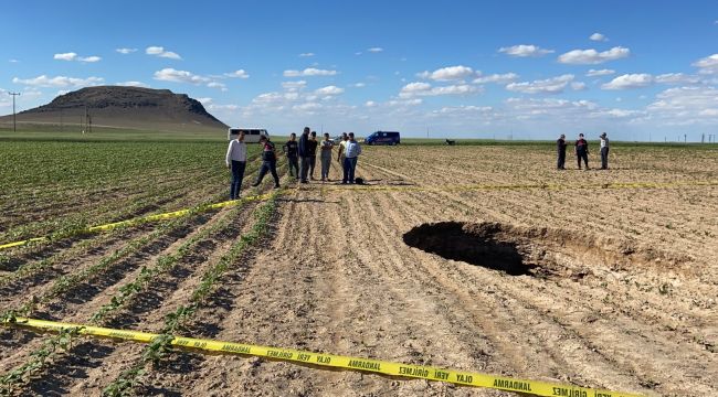 Pancar tarlasında korkutan obruk
