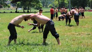 Pehlivanlar 35 derece sıcakta Kırkpınar'a hazırlanıyor