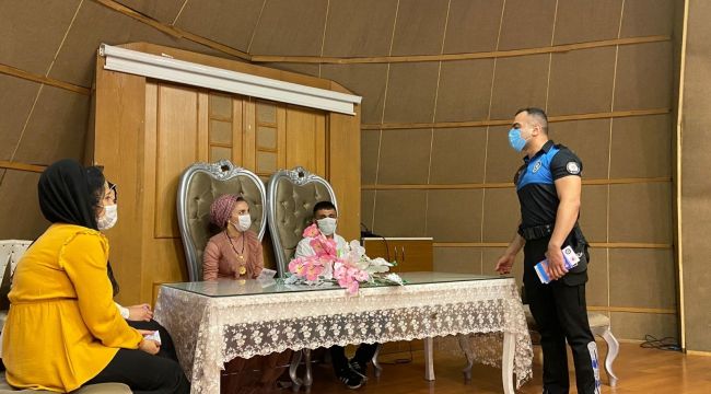 Polisten nikaha geldi, uyarıda bulundu