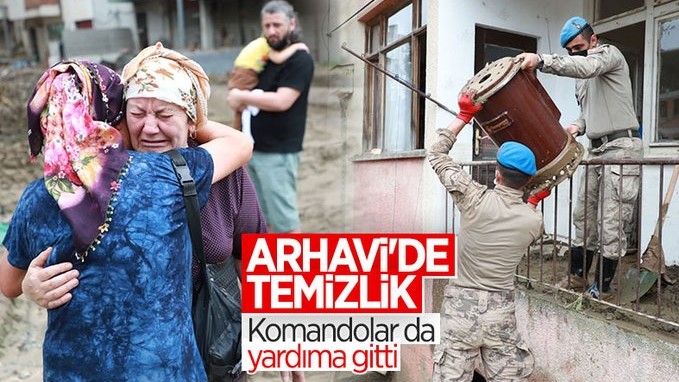 Arhavi'de sel temizliği