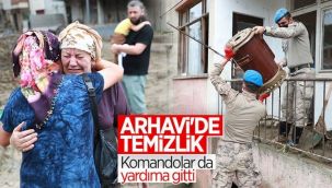 Arhavi'de sel temizliği