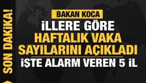 Bakan Koca, illere göre haftalık vaka sayısı haritasını paylaştı