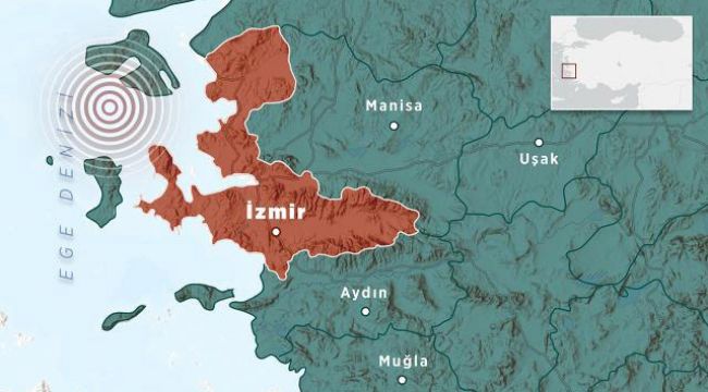 İzmir açıklarında son 1 saatte 47 adet deprem