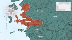 İzmir açıklarında son 1 saatte 47 adet deprem
