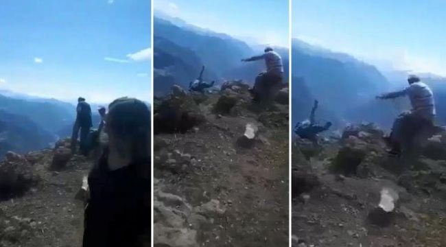 Kayınvalidesi uçuruma düşerken görüntüledi