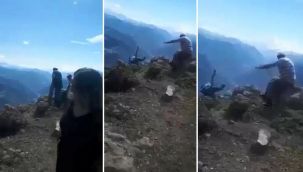 Kayınvalidesi uçuruma düşerken görüntüledi