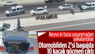Konya'da otomobilde 10 kaçak göçmen yakalandı