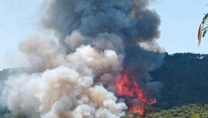 Marmaris'teki yangınının ilk başladığı ana ait görüntüler