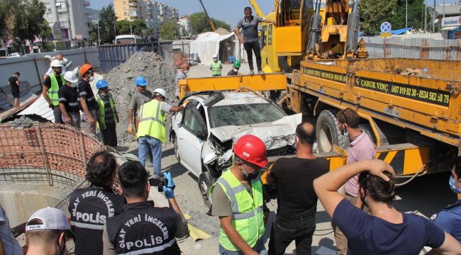 Metro inşaatına düşen sürücü yaşamını yitirdi