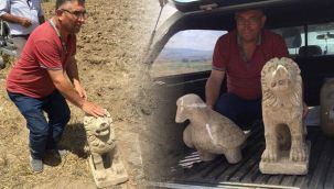 Tarlasında aslan ve kartal buldu