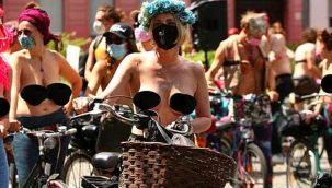 Üstsüz kadınlar protesto için caddeleri doldurdu