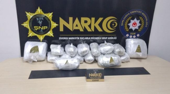 İstanbul'a götürülen 22 kilo uyuşturucu Şanlıurfa'da ele geçirildi